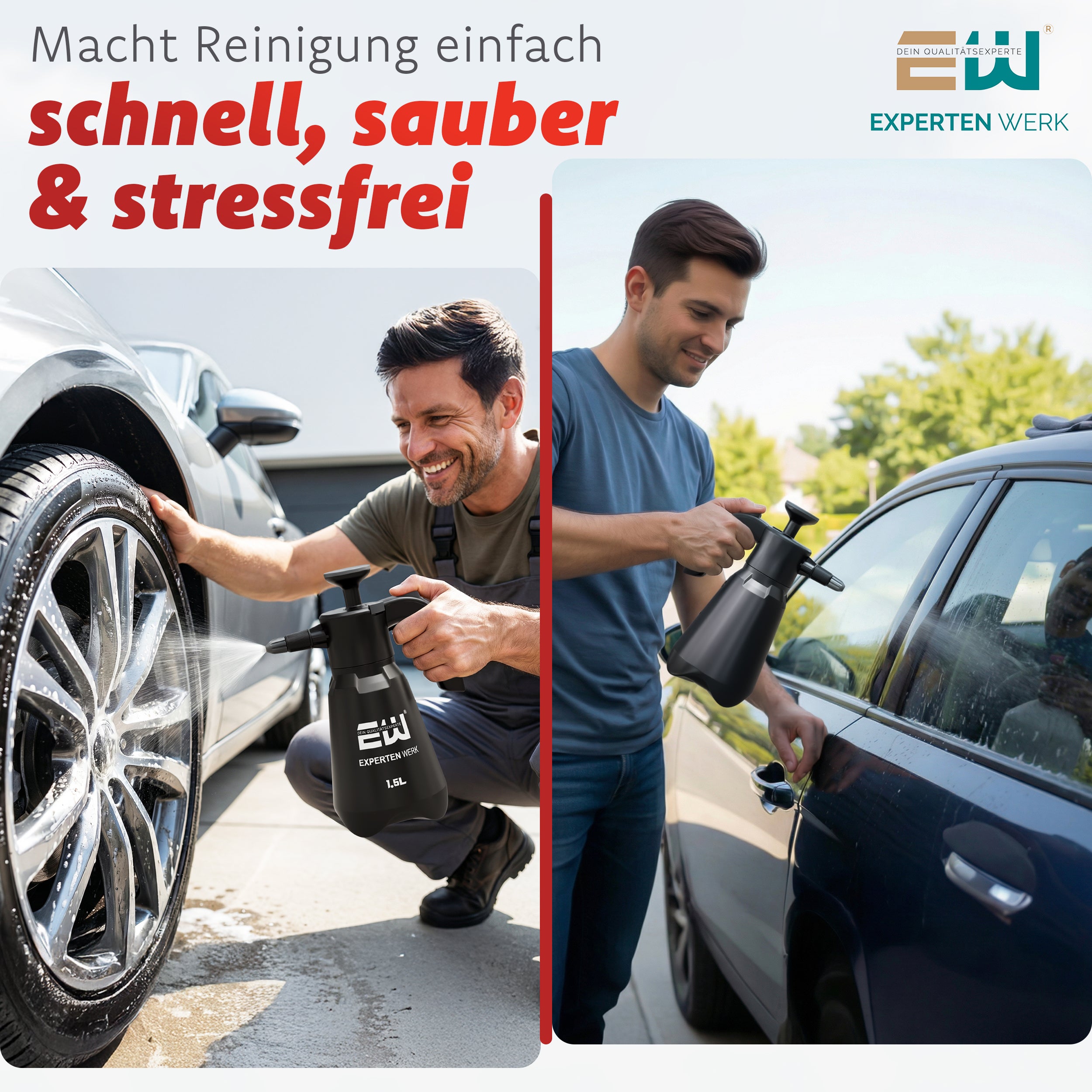 Premium Drucksprüher 1,5L – Säurebeständig für Autopflege, Felgenreiniger & Detailer